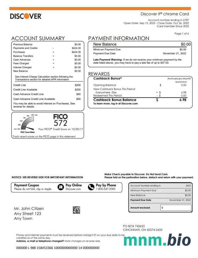 USA Odkryj szablon wyciągu bankowego w Excelu i PDF (.xls i .plik pdf) format